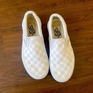 White checkered Vans